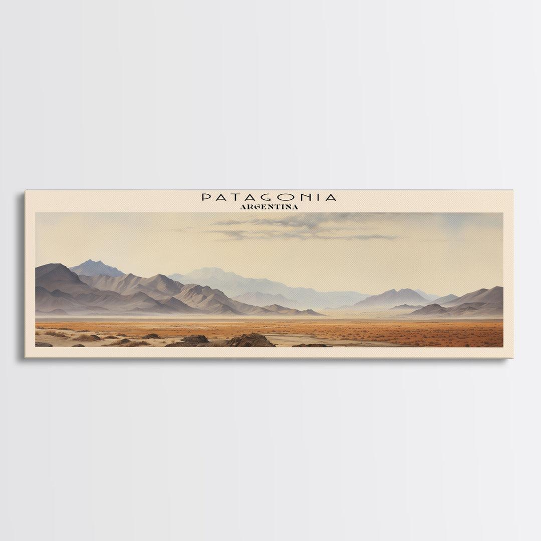 Patagonia COUNTRY Travel Poster Print, Framed Canvas Print, COUNTRY Travel Art, Wood Framed Art, Wall Hanging, Home Decor
