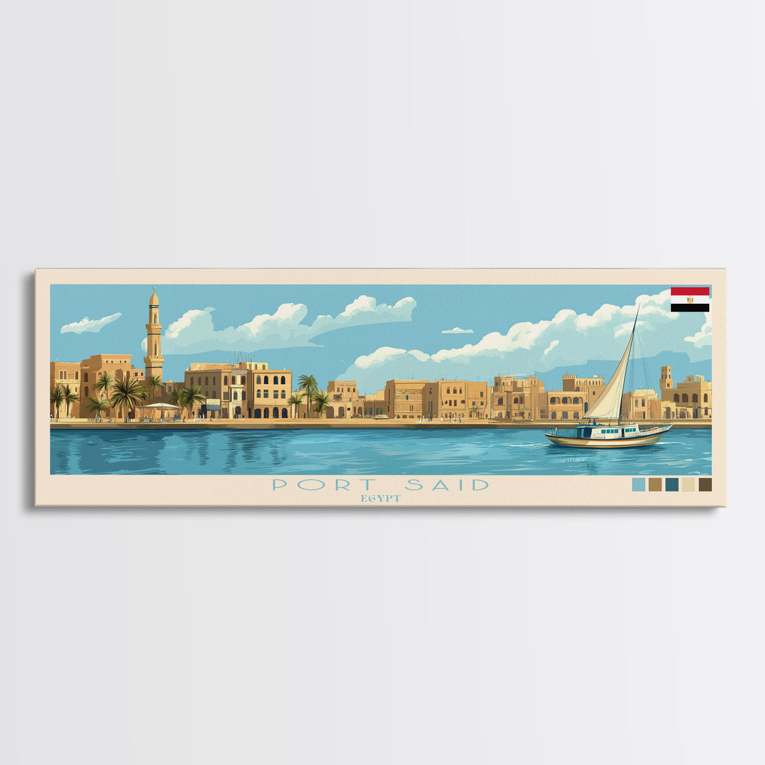 Porto Alegre, Brazil Panoramic Travel Poster Canvas Print, Porto Alegre, Brazil Painting, Brazil Art, Porto Alegre Travel Art, Living Room Painting