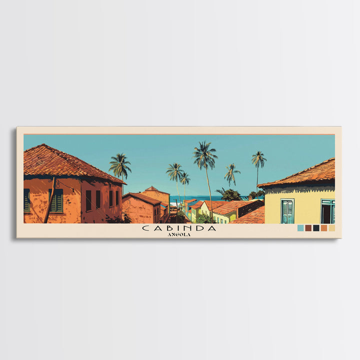 Cabinda, Angola Panoramic Canvas Print, Cabinda, Angola Painting, Angola Art, Cabinda Travel Poster, Travel Art, Vacation Gift