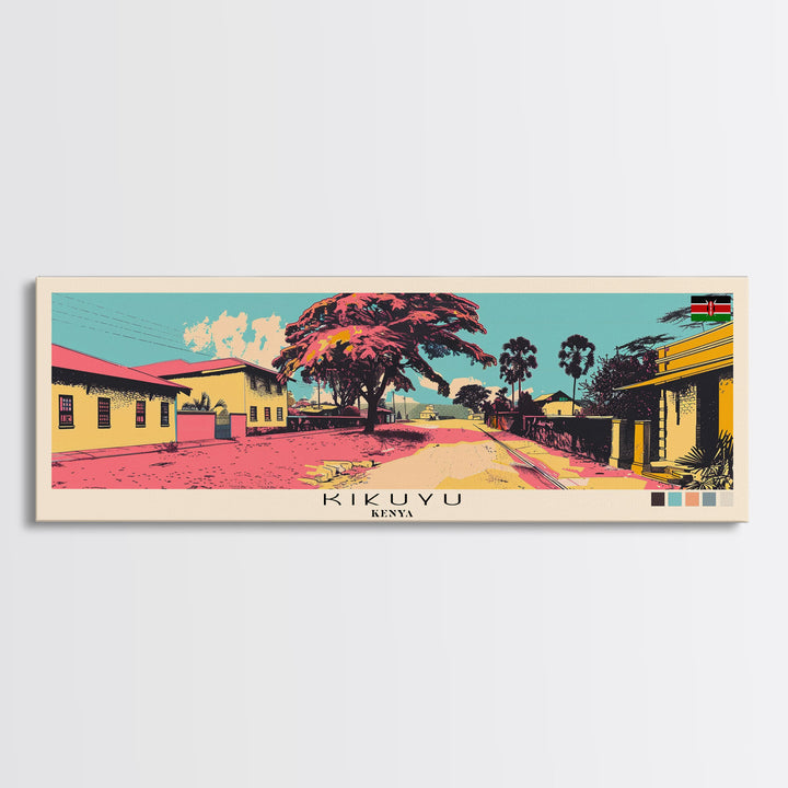 Kikuyu, Kenya Panoramic Canvas Print, Kikuyu, Kenya Painting, Kenya Art, Kikuyu Travel Poster, Travel Art, Guest Room Painting
