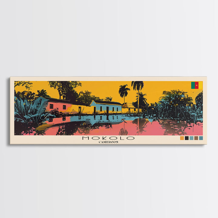 Mokolo, Cameroon Panoramic Canvas Print, Mokolo, Cameroon Painting, Cameroon Art, Mokolo Travel Poster, Travel Art, Housewarming Gift