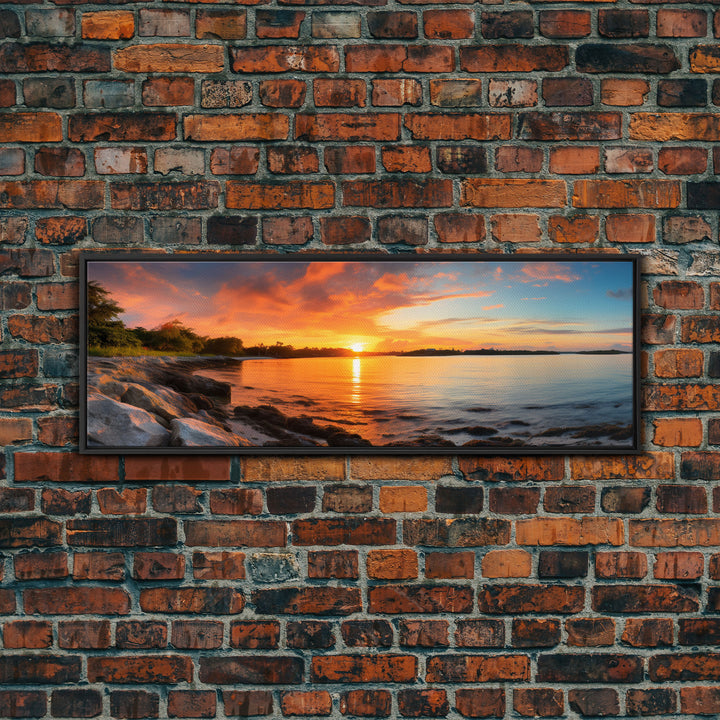 Photographic Panoramic of Biscayne National Park, Sunset Photography, National Park Art, Framed Canvas Print, Landscape Photography