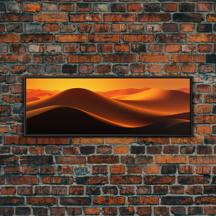 Asbtract Art Deco Style Sand Dunes, Framed Canvas Print, Living Room Decor, MCM Style Art, Midcentury Modern, Minimalist Art