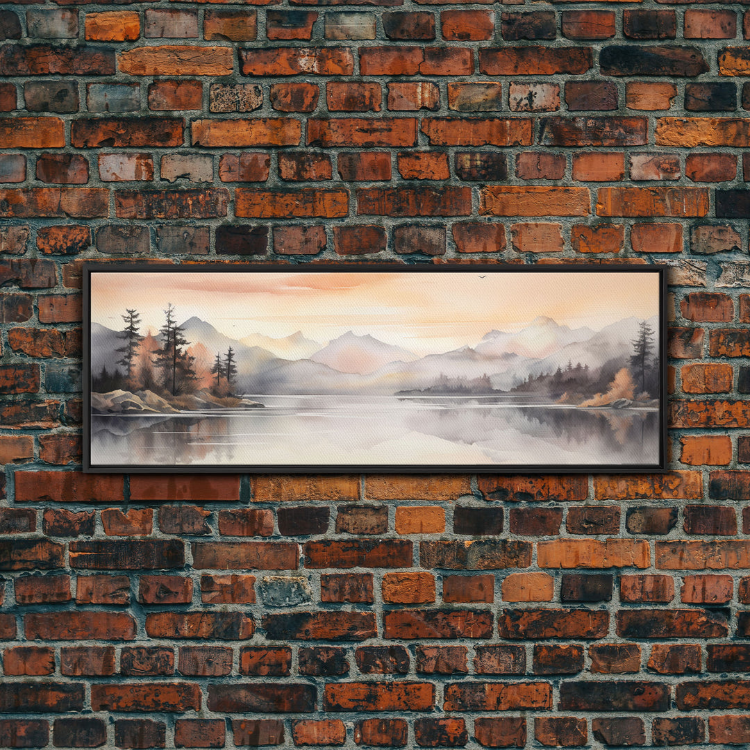 Fall Wall Art, Watercolor Landscape Painting Framed Canvas Print, Landscape Painting, Oil Painting, Vintage Landscap, Fall Landscape