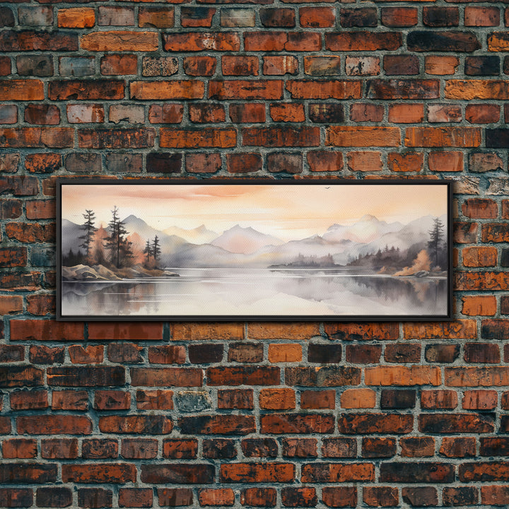 Fall Wall Art, Watercolor Landscape Painting Framed Canvas Print, Landscape Painting, Oil Painting, Vintage Landscap, Fall Landscape