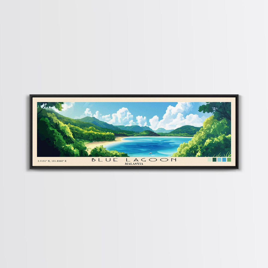 Blue Lagoon, Malasyia Panoramic Print, Vacation Gift, Malasyia Wall Art, Vacation Wall Art, Vacatation Memories, Beach Decor, Beach Or Lakehouse Art