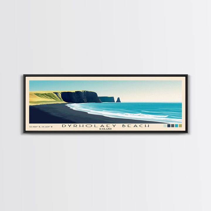Dyrholaey Beach, Iceland Panoramic Print, Vacation Gift, Iceland Wall Art, Vacation Wall Art, Vacatation Memories, Beach Decor, Beach Or Lakehouse Art