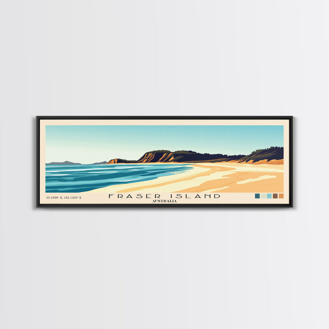 Fraser Island, Australia Panoramic Print, Vacation Gift, Australia Wall Art, Vacation Wall Art, Vacatation Memories, Beach Decor, Beach Or Lakehouse Art