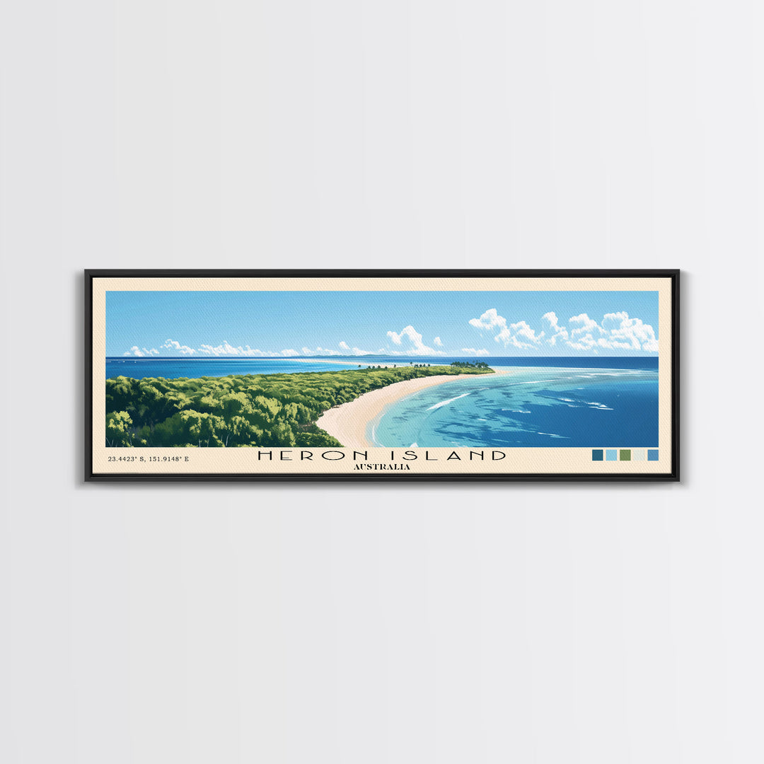 Heron Island, Australia Panoramic Print, Vacation Gift, Australia Wall Art, Beach Painting, Beach Decor, Beach Or Lakehouse Art
