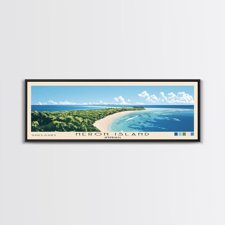 Heron Island, Australia Panoramic Print, Vacation Gift, Australia Wall Art, Beach Painting, Beach Decor, Beach Or Lakehouse Art