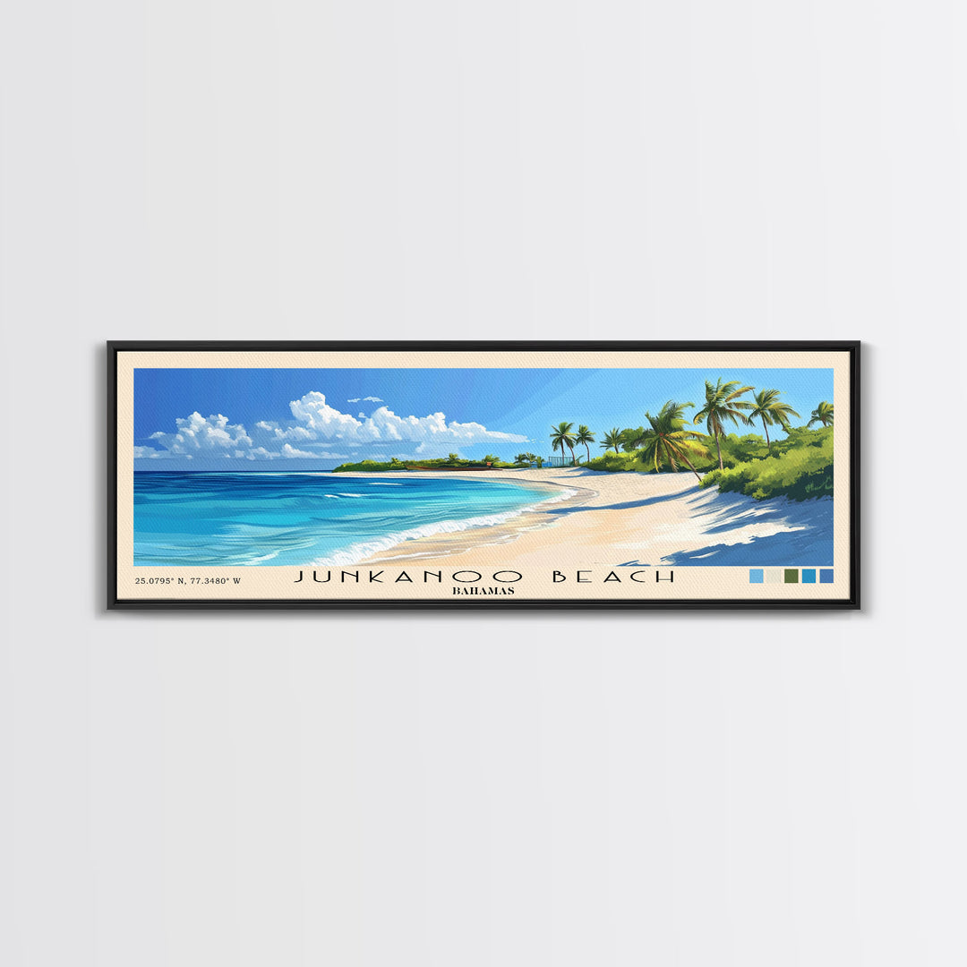 Junkanoo Beach, Bahamas Panoramic Print, Vacation Gift, Bahamas Wall Art, Vacation Wall Art, Vacatation Memories, Beach Decor, Beach Or Lakehouse Art