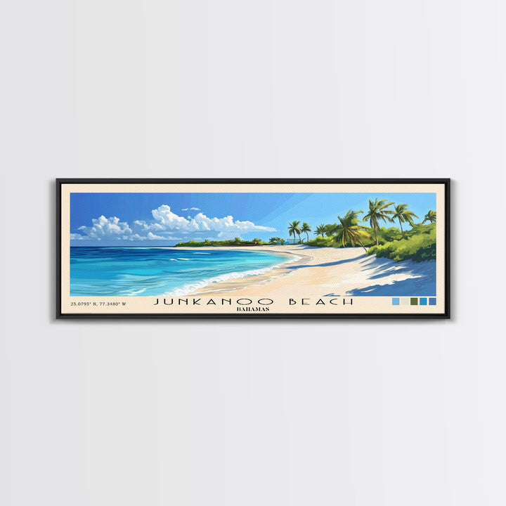 Junkanoo Beach, Bahamas Panoramic Print, Vacation Gift, Bahamas Wall Art, Vacation Wall Art, Vacatation Memories, Beach Decor, Beach Or Lakehouse Art