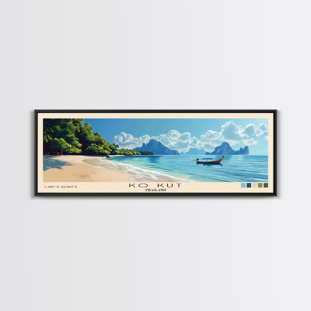 Ko Kut, Thailand Panoramic Print, Vacation Gift, Thailand Wall Art, Vacation Wall Art, Vacatation Memories, Beach Decor, Beach Or Lakehouse Art