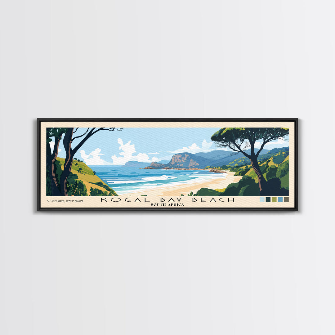 Kogal Bay Beach, South Africa Panoramic Beach Print, Vacation Gift, South Africa Wall Art, Beach Painting, Beach Decor, Beach Painting