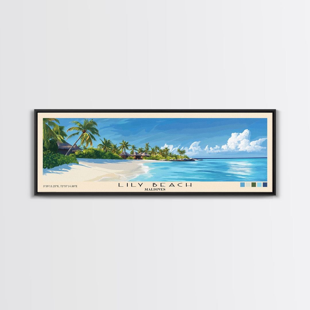 Lily Beach, Maldives Panoramic Print, Vacation Gift, Maldives Wall Art, Vacation Wall Art, Vacatation Memories, Beach Decor, Beach Or Lakehouse Art