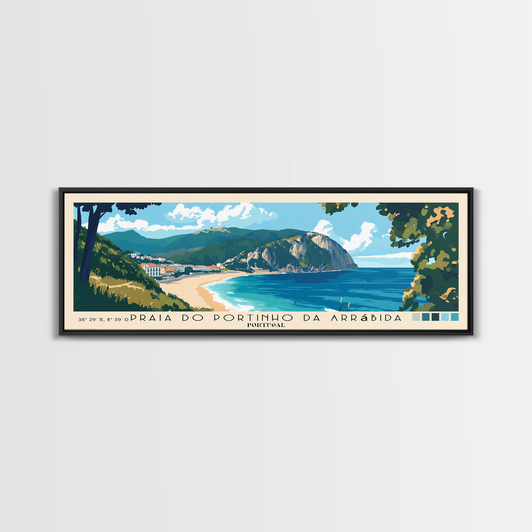 Praia do Portinho da Arrábida, Portugal Panoramic Print, Vacation Gift, Portugal Wall Art, Vacation Wall Art, Vacatation Memories, Beach Decor, Beach Or Lakehouse Art