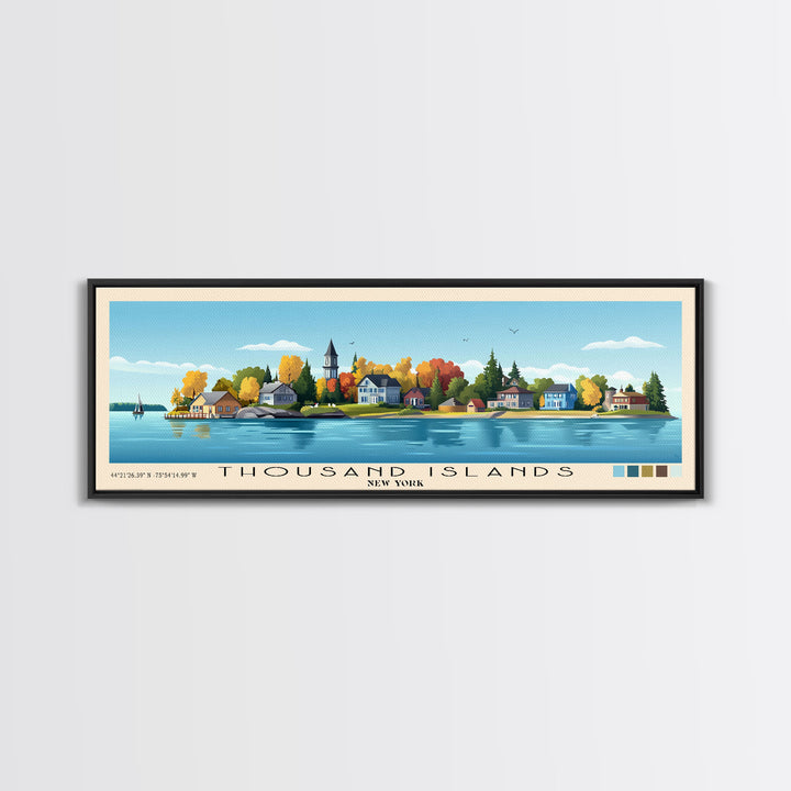 Thousand Islands, New York Panoramic Print, Vacation Gift, New York Wall Art, Vacation Wall Art, Vacatation Memories, Beach Decor, Beach Or Lakehouse Art