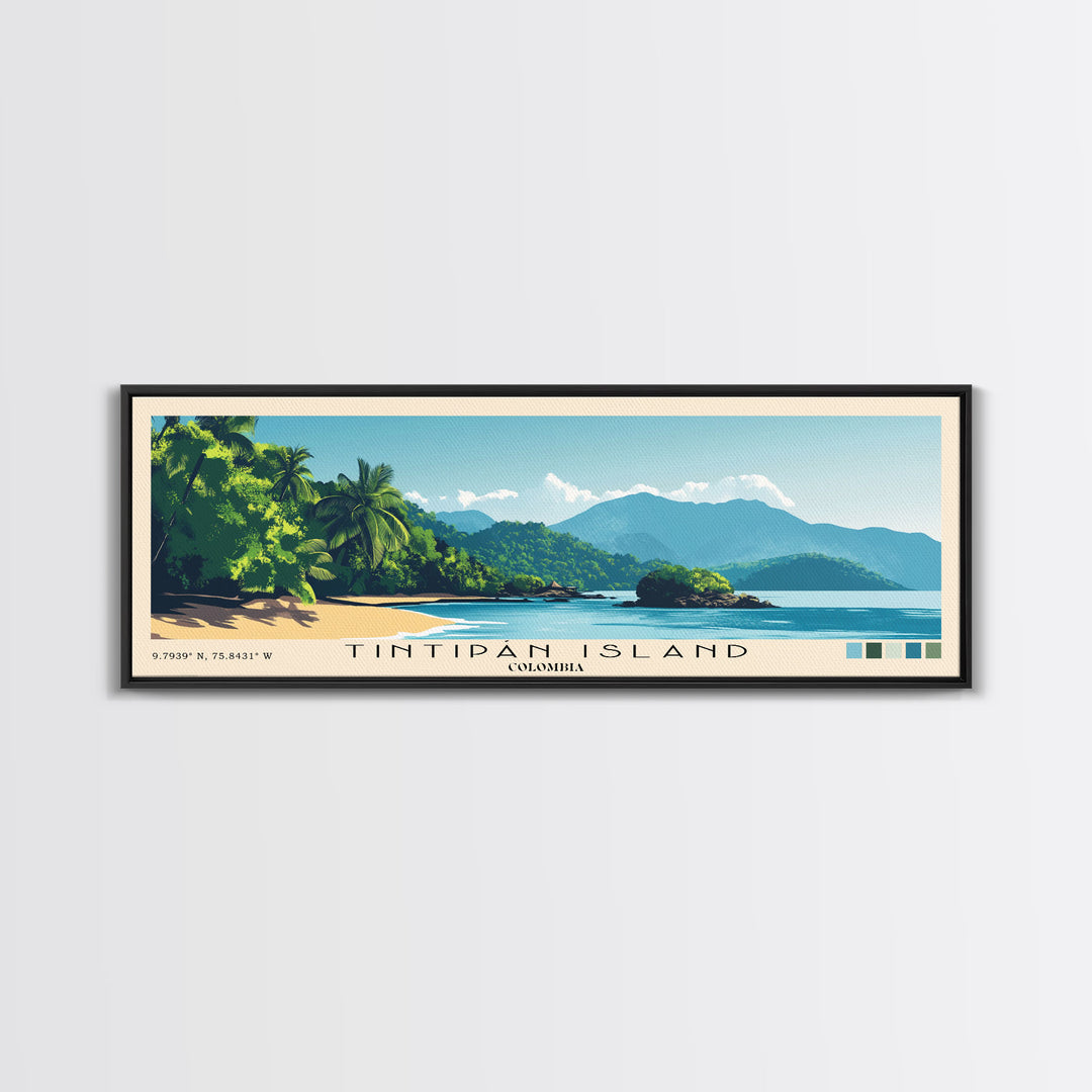 Tintipán Island, Colombia Panoramic Print, Vacation Gift, Colombia Wall Art, Vacation Wall Art, Vacatation Memories, Beach Decor, Beach Or Lakehouse Art