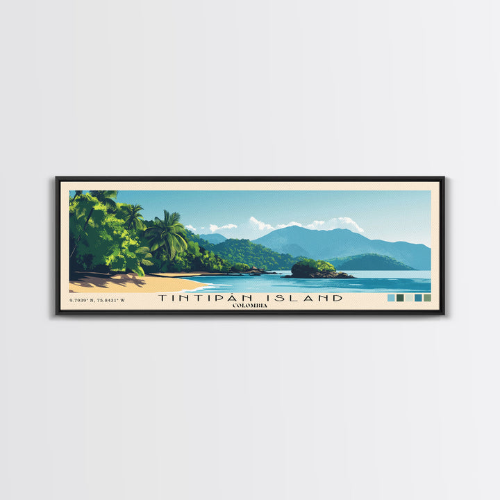 Tintipán Island, Colombia Panoramic Print, Vacation Gift, Colombia Wall Art, Vacation Wall Art, Vacatation Memories, Beach Decor, Beach Or Lakehouse Art