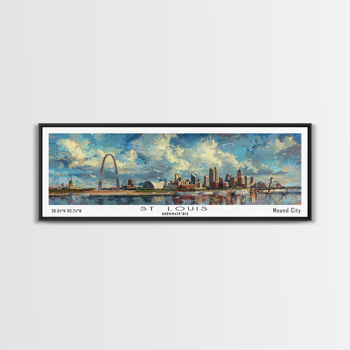 St. Louis Missouri Travel Poster, Framed Canvas Print, Wall Art, Home Decor, Travel Print, Office Decor, Living Room Art, Gift Idea