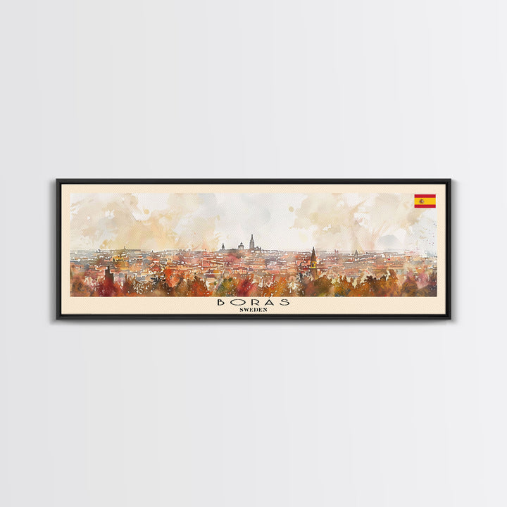 Bordeaux France Panoramic Travel Poster, Framed Canvas Print or Metal Wall Art, Travel Art, Home Decor, Panoramic Painting, Midcentury Art