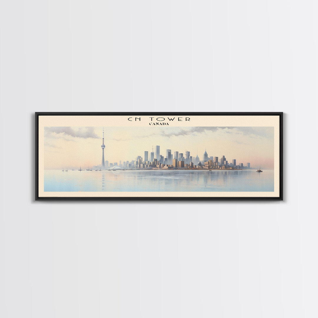 CN Tower Framed Canvas Print Travel Poster | Wall Art | Home Decor | Gift For Travel Lover | Wall Hanging | Original Art