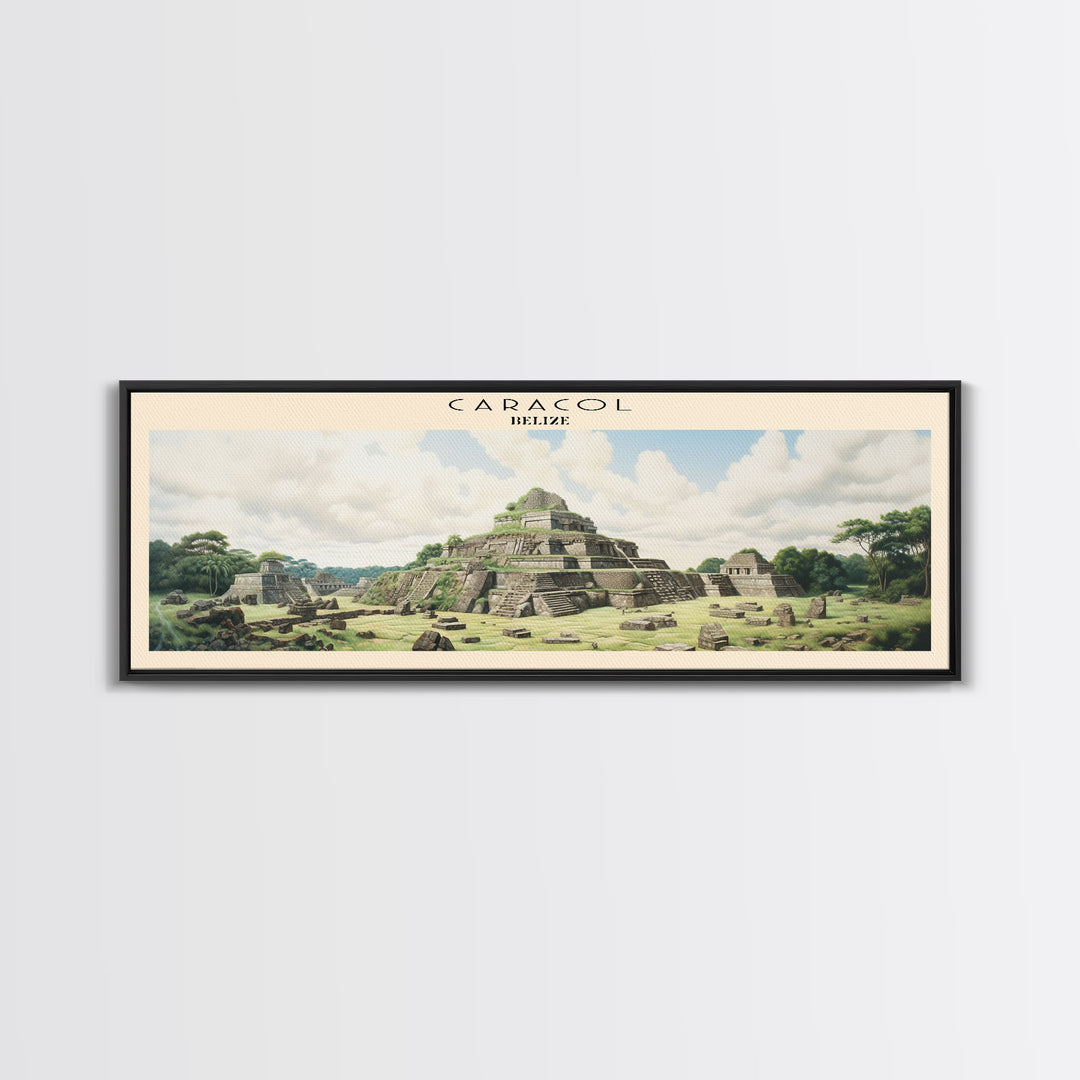 Caracol Travel Art Framed Canvas Print, COUNTRY Wall Decor, Home Decor, Travel Poster, Vintage Wall Art, Watercolor Painting