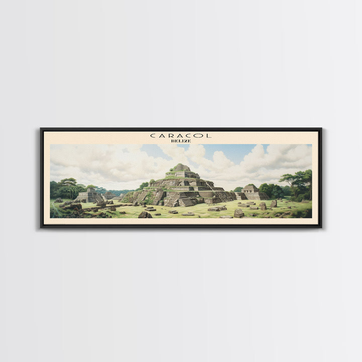 Caracol Travel Art Framed Canvas Print, COUNTRY Wall Decor, Home Decor, Travel Poster, Vintage Wall Art, Watercolor Painting
