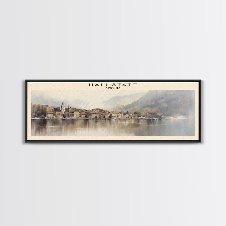 Hallstatt COUNTRY Travel Poster Print, Framed Canvas Print, COUNTRY Travel Art, Wood Framed Art, Wall Hanging, Home Decor