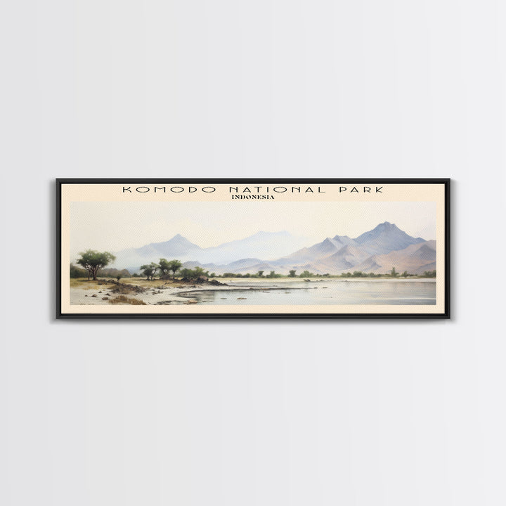 Komodo National Park Framed Canvas Print Travel Poster | Wall Art | Home Decor | Gift For Travel Lover | Wall Hanging | Original Art