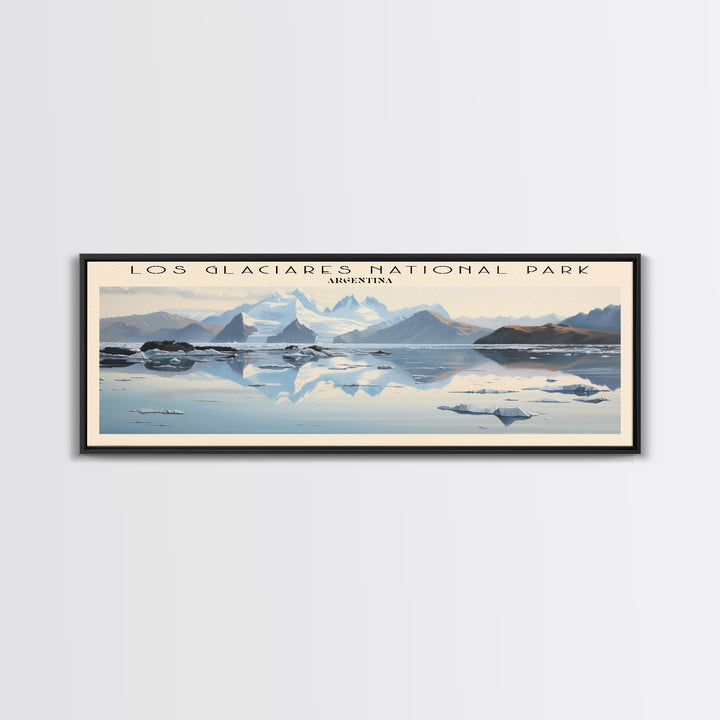 Los Glaciares National Park Framed Canvas Print Travel Poster | Wall Art | Home Decor | Gift For Travel Lover | Wall Hanging | Original Art