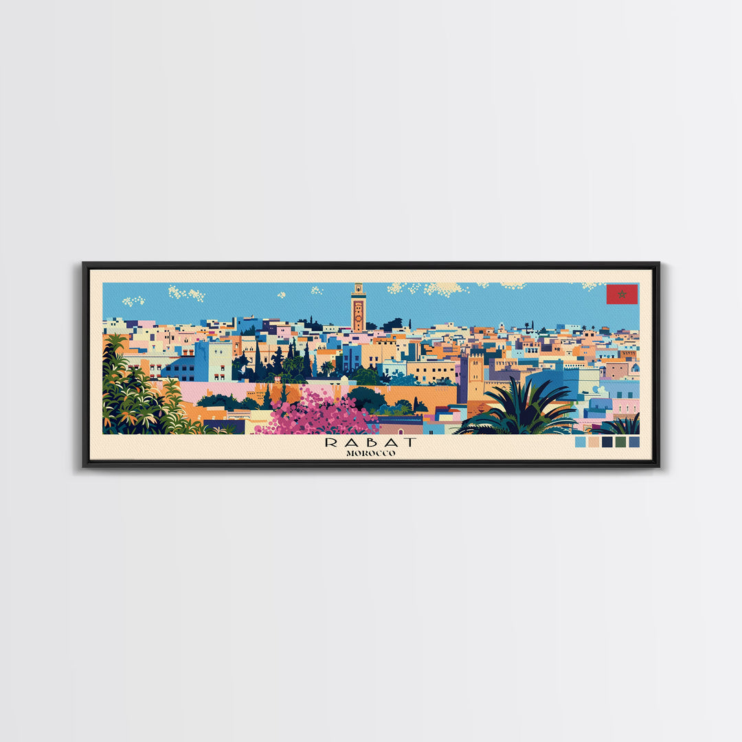 Art.com Rabat Rabat, Morocco Panoramic Canvas Print, Rabat, Morocco Painting, Morocc ...