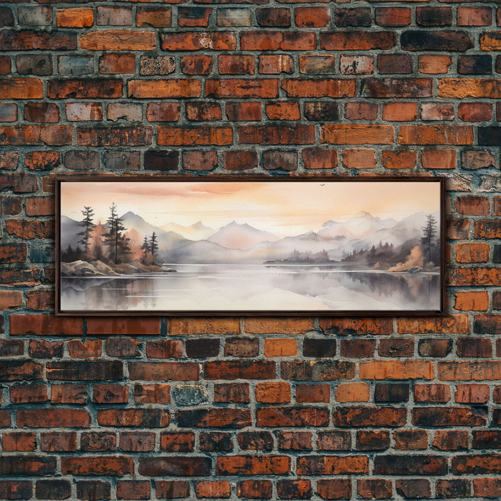 Fall Wall Art, Watercolor Landscape Painting Framed Canvas Print, Landscape Painting, Oil Painting, Vintage Landscap, Fall Landscape