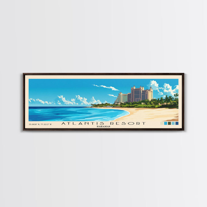 Atlantis Resort, Bahamas Panoramic Print, Vacation Gift, Bahamas Wall Art, Vacation Wall Art, Vacatation Memories, Beach Decor, Beach Or Lakehouse Art