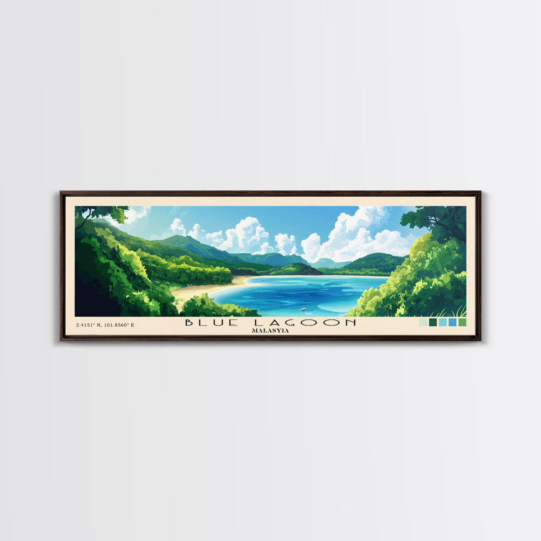 Blue Lagoon, Malasyia Panoramic Print, Vacation Gift, Malasyia Wall Art, Vacation Wall Art, Vacatation Memories, Beach Decor, Beach Or Lakehouse Art