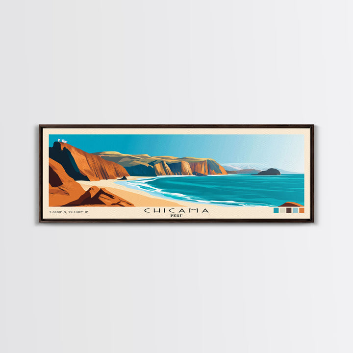 Chicama, Peru Panoramic Print, Vacation Gift, Peru Wall Art, Vacation Wall Art, Vacatation Memories, Beach Decor, Beach Or Lakehouse Art