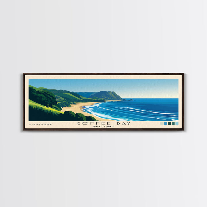 Coffee Bay, South Africa Panoramic Print, Vacation Gift, South Africa Wall Art, Vacation Wall Art, Vacatation Memories, Beach Decor, Beach Or Lakehouse Art
