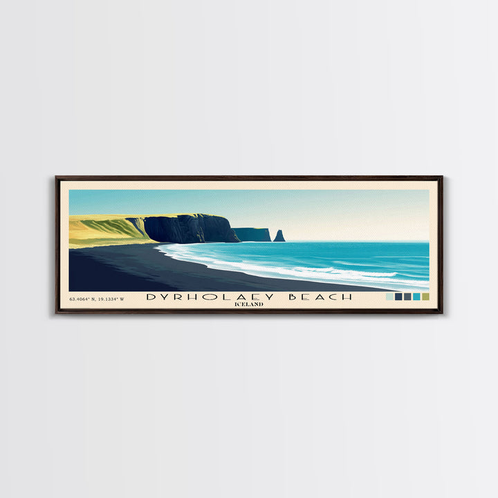 Dyrholaey Beach, Iceland Panoramic Print, Vacation Gift, Iceland Wall Art, Vacation Wall Art, Vacatation Memories, Beach Decor, Beach Or Lakehouse Art
