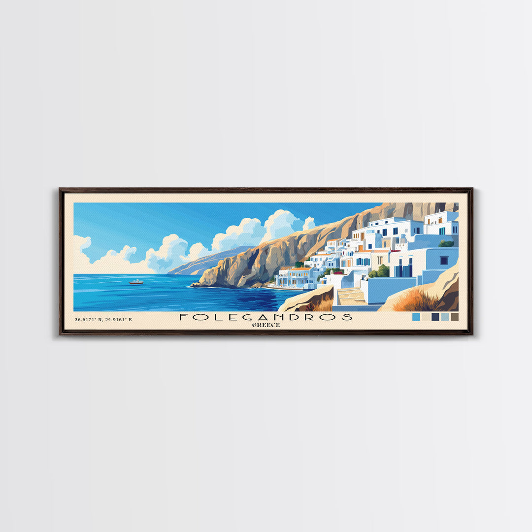Folegandros, Greece Panoramic Print, Vacation Gift, Greece Wall Art, Vacation Wall Art, Vacatation Memories, Beach Decor, Beach Or Lakehouse Art