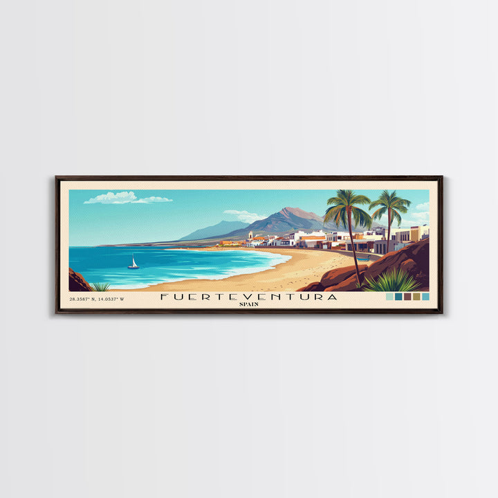 Fuerteventura, Spain Panoramic Print, Vacation Gift, Spain Wall Art, Vacation Wall Art, Vacatation Memories, Beach Decor, Beach Or Lakehouse Art