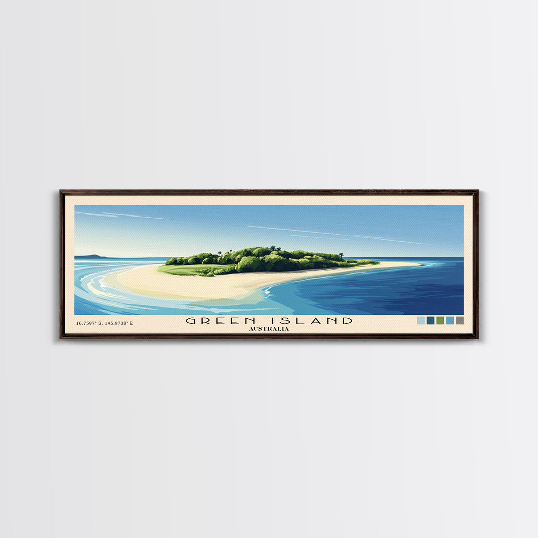 Green Island, Australia Panoramic Print, Vacation Gift, Australia Wall Art, Vacation Wall Art, Vacatation Memories, Beach Decor, Beach Or Lakehouse Art