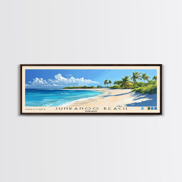 Junkanoo Beach, Bahamas Panoramic Print, Vacation Gift, Bahamas Wall Art, Vacation Wall Art, Vacatation Memories, Beach Decor, Beach Or Lakehouse Art