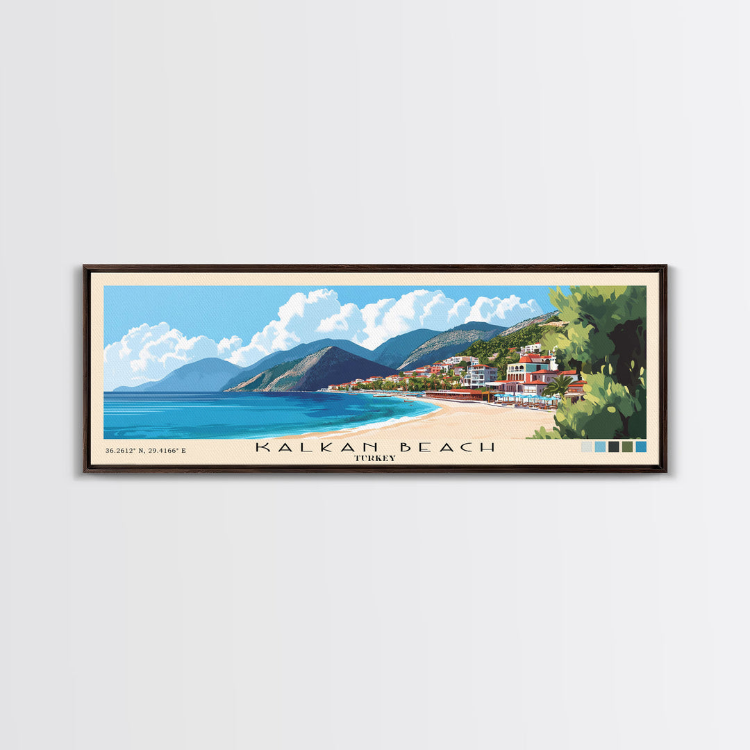 Kalkan Beach, Turkey Panoramic Print, Vacation Gift, Turkey Wall Art, Vacation Wall Art, Vacatation Memories, Beach Decor, Beach Or Lakehouse Art