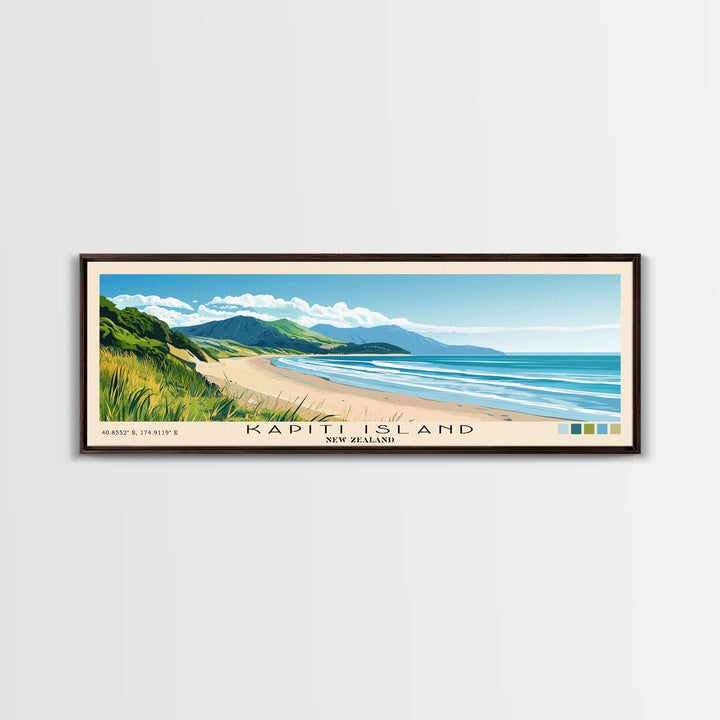 Kapiti Island, New Zealand Panoramic Print, Vacation Gift, New Zealand Wall Art, Vacation Wall Art, Vacatation Memories, Beach Decor, Beach Or Lakehouse Art