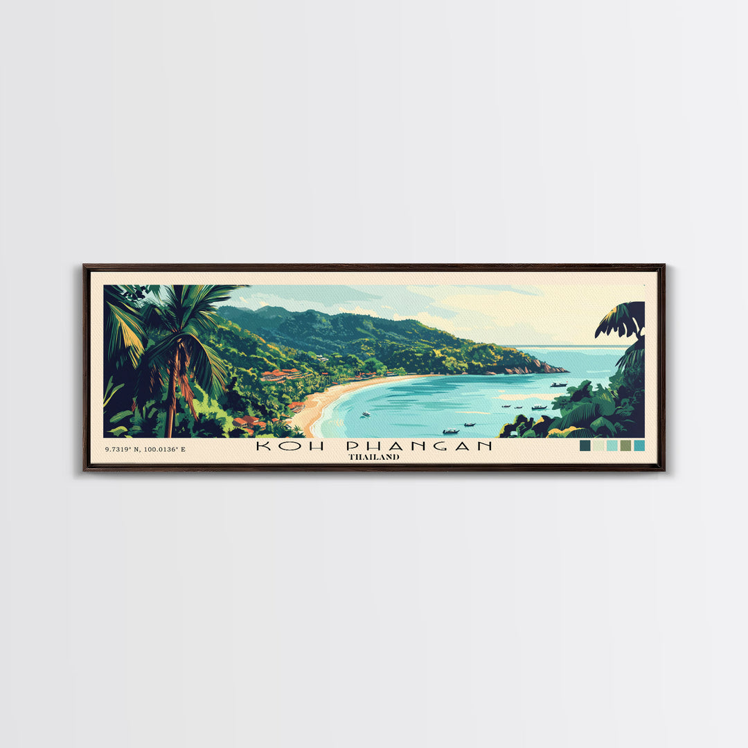 Koh Phangan, Thailand Panoramic Print, Vacation Gift, Thailand Wall Art, Vacation Wall Art, Vacatation Memories, Beach Decor, Beach Or Lakehouse Art