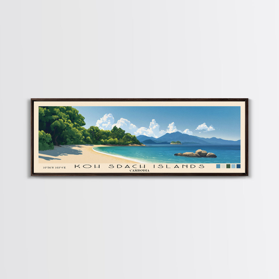 Koh Sdach Islands, Cambodia Panoramic Print, Vacation Gift, Cambodia Wall Art, Vacation Wall Art, Vacatation Memories, Beach Decor, Beach Or Lakehouse Art