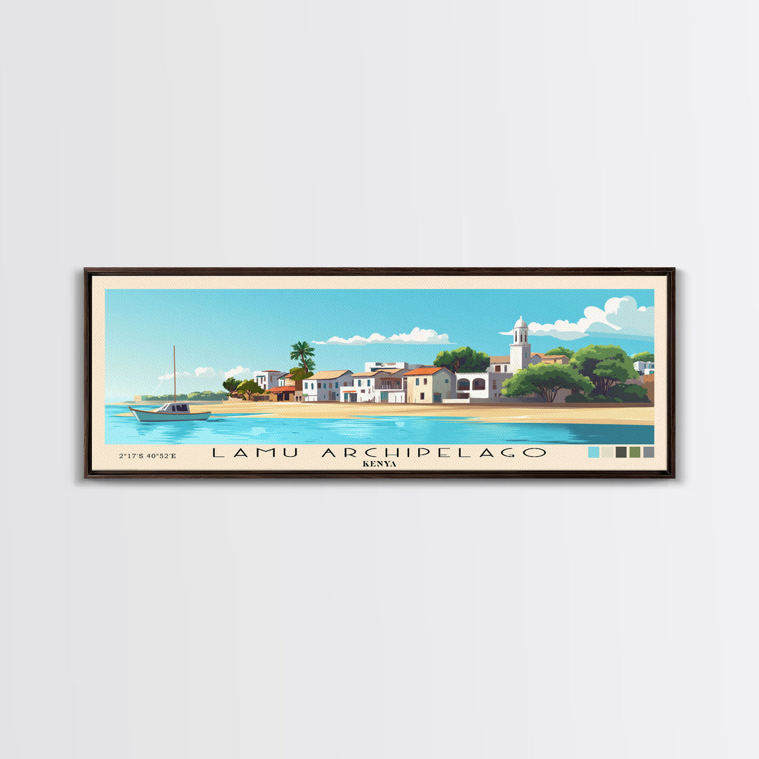Lamu Archipelago, Kenya Panoramic Print, Vacation Gift, Kenya Wall Art, Vacation Wall Art, Vacatation Memories, Beach Decor, Beach Or Lakehouse Art