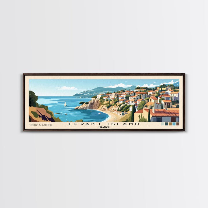 Levant Island, France Panoramic Print, Vacation Gift, France Wall Art, Vacation Wall Art, Vacatation Memories, Beach Decor, Beach Or Lakehouse Art