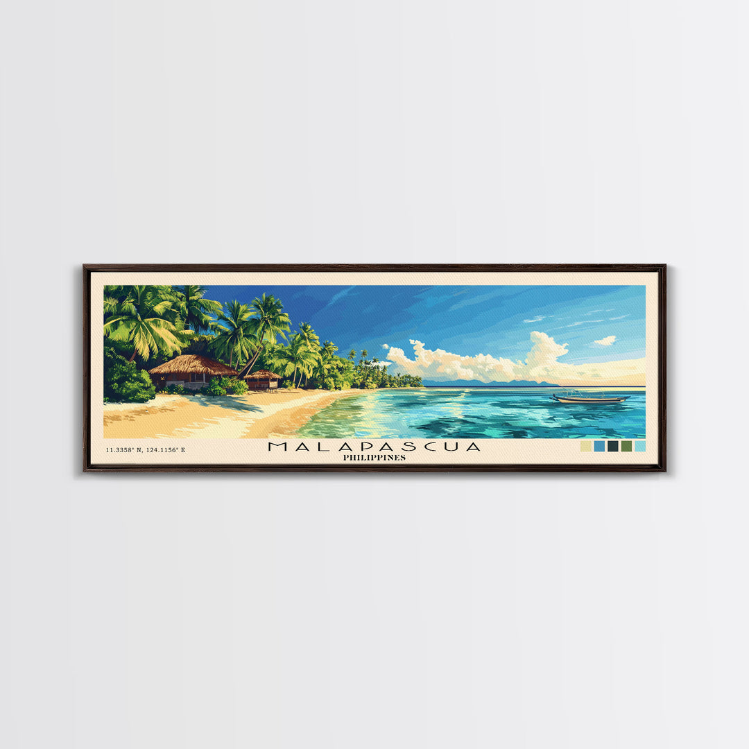 Malapascua, Philippines Panoramic Print, Vacation Gift, Philippines Wall Art, Vacation Wall Art, Vacatation Memories, Beach Decor, Beach Or Lakehouse Art