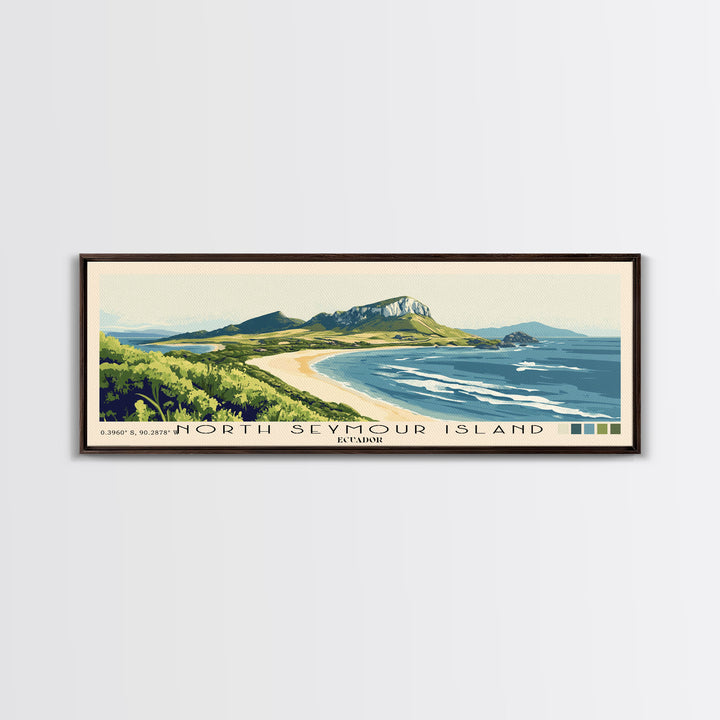 North Seymour Island, Ecuador Panoramic Print, Vacation Gift, Ecuador Wall Art, Vacation Wall Art, Vacatation Memories, Beach Decor, Beach Or Lakehouse Art